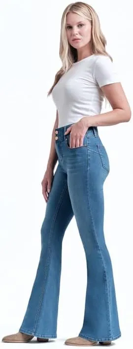 1822 Denim Oretha High-Rise Jeans for Women: Dark Blue Stretchy Waist, Premium Contour Fit Stretch Denim
