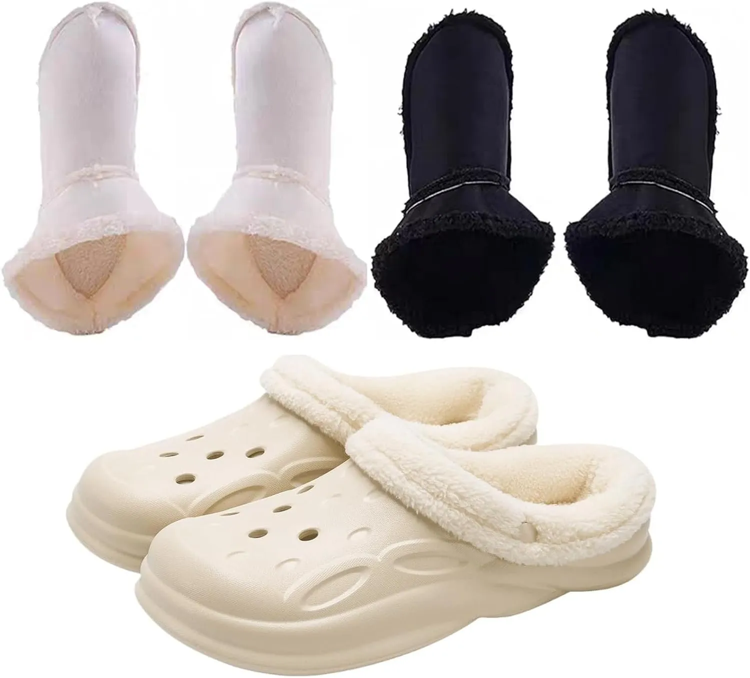 2 Pairs Of Warm Insoles, Removable And Washable, Fluffy Clogs Holes Shoe Padding Shoes Boots Slippers Inner Bracket Warm Insole