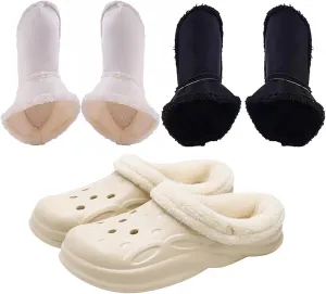 2 Pairs Of Warm Insoles, Removable And Washable, Fluffy Clogs Holes Shoe Padding Shoes Boots Slippers Inner Bracket Warm Insole