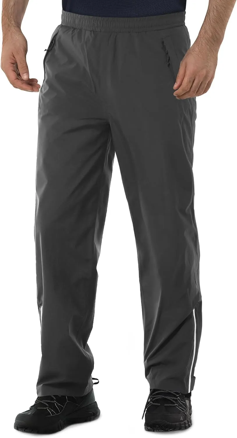 33,000ft Men's Rain Pants Waterproof, Windproof Lightweight Outdoor Rain Over Pants for Fishing Golf Work Hiking
