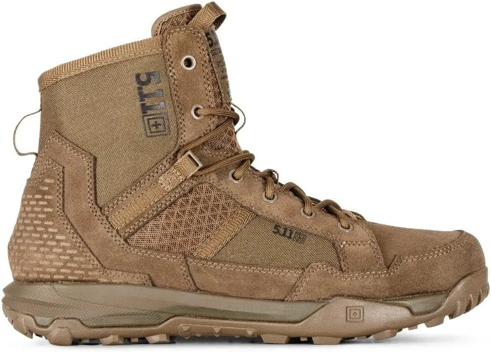 5.11 Tactical A/T All-Terrain 6-Inch Non-Zip Boots, High Performance and Traction Work Boot, Style 12440