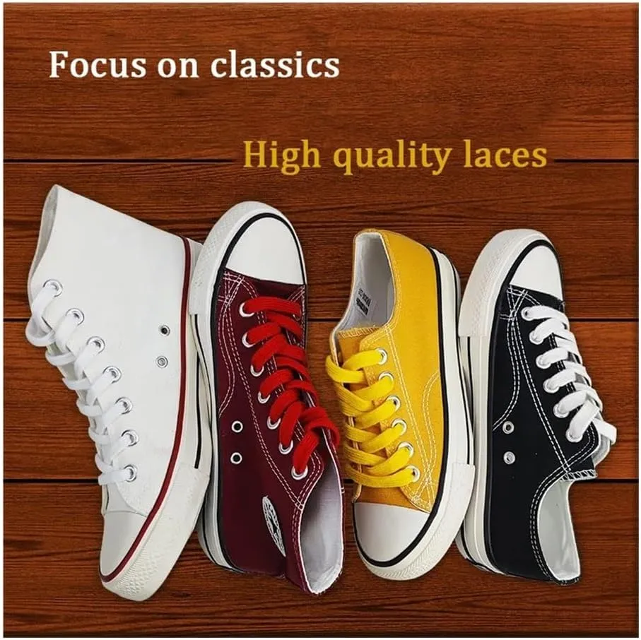 5Pairs Cotton Shoelaces For Sneakers Shoelace High-top Canvas Casual Shoe Laces No Elasticity Shoestrings Men Women