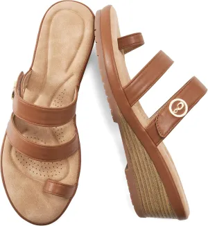 Ablanczoom Wedge Sandals for Women Dressy: Summer Comfortable Slip On Womens Slides Sandal Causal Strappy Split Toe Casual Wedges Shoes