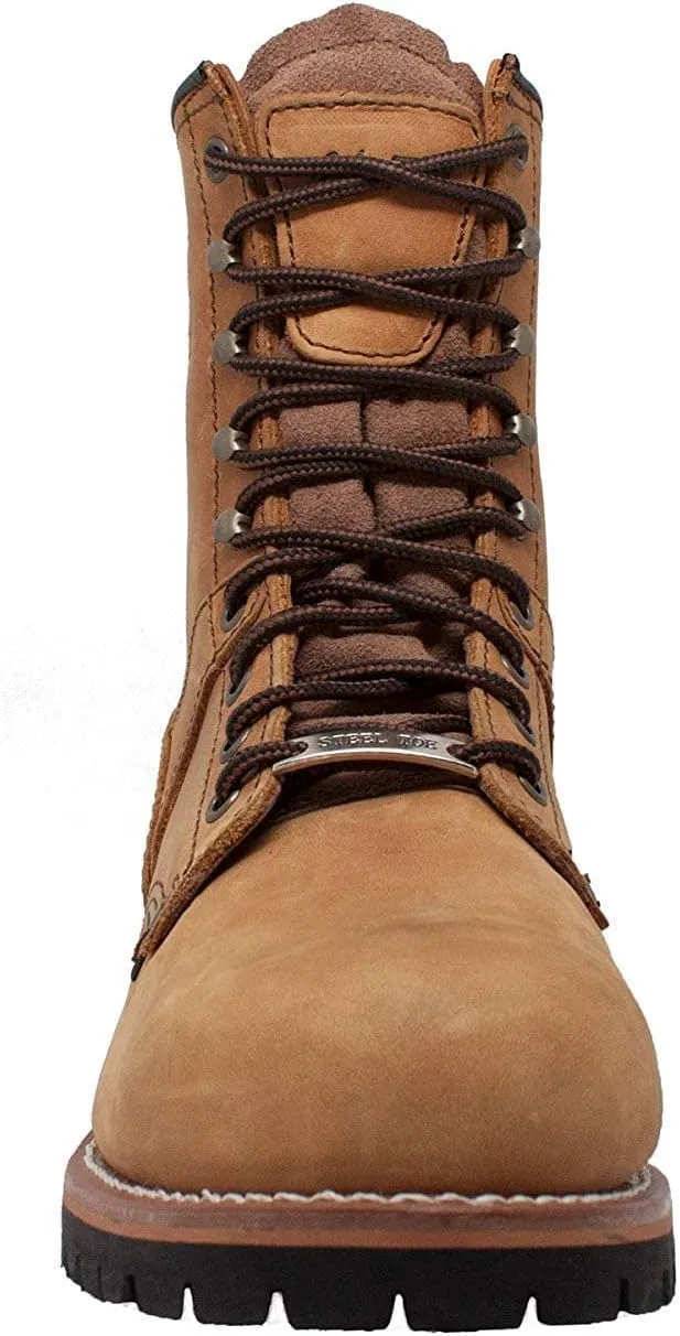 Ad Tec Men's 9 Inch Steel Toe Super Logger Boot Lasting Work Shoes, Lug Sole
