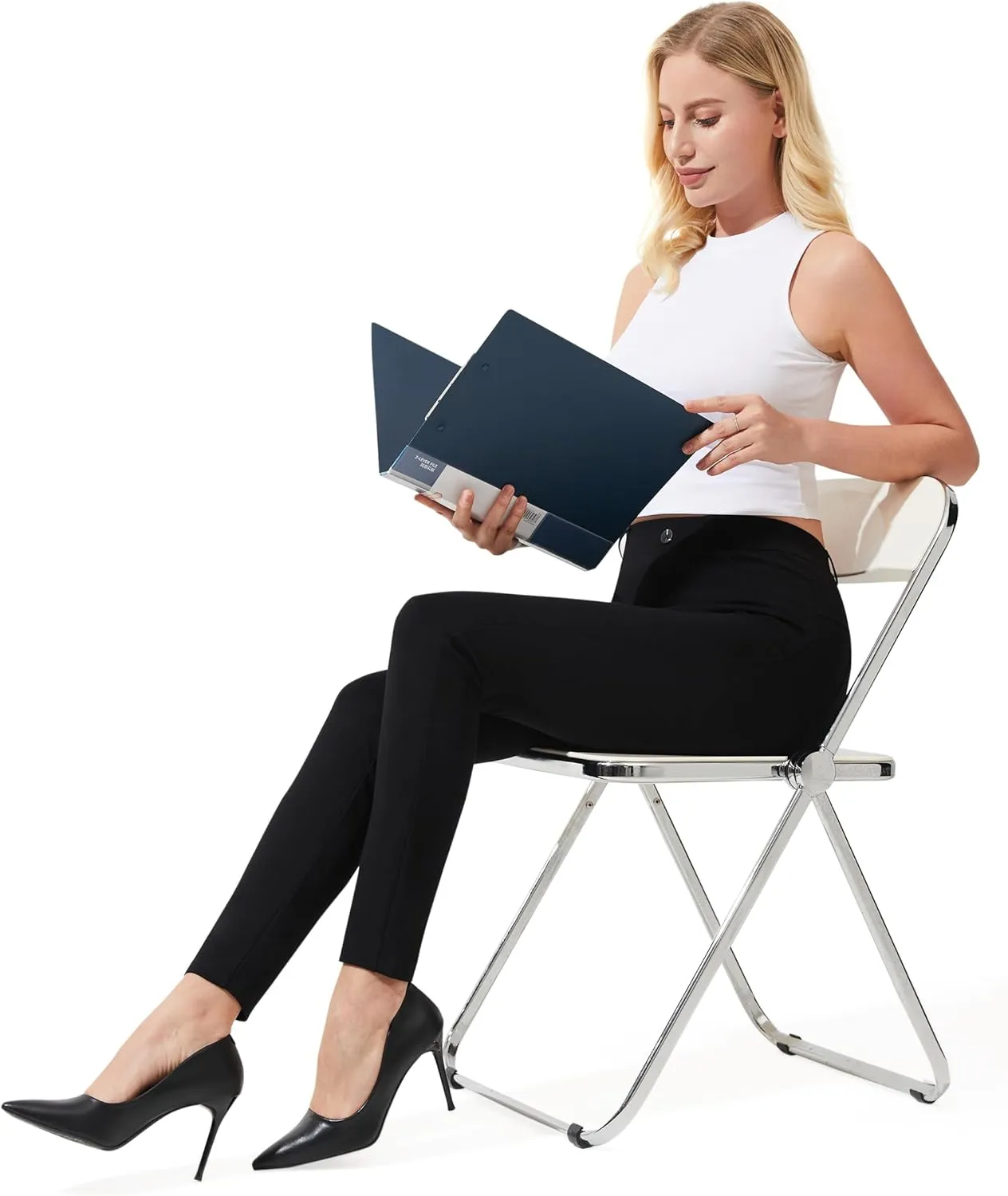 AFITNE Women's Yoga Dress Pants 2025 Spring Skinny Pull On Work Pants Stretchy Slim Fit Leg Office Casual Slacks