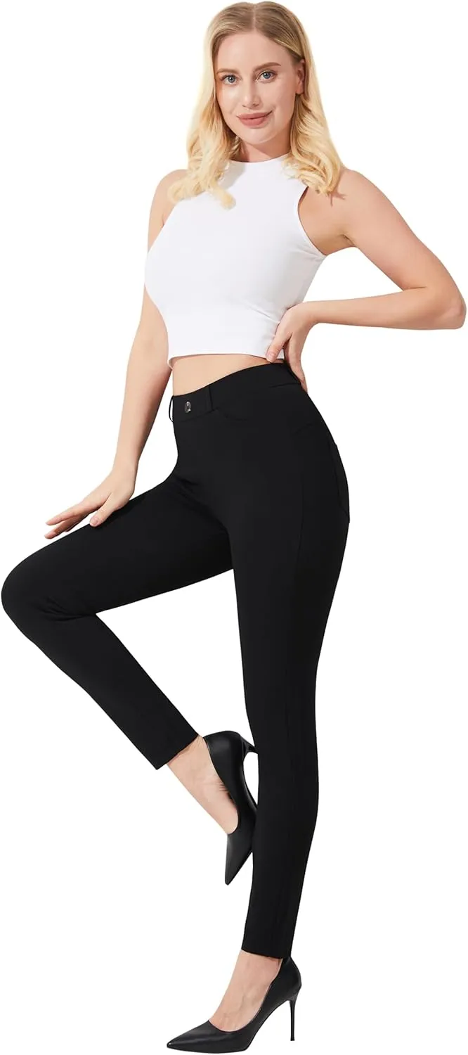 AFITNE Women's Yoga Dress Pants 2025 Spring Skinny Pull On Work Pants Stretchy Slim Fit Leg Office Casual Slacks