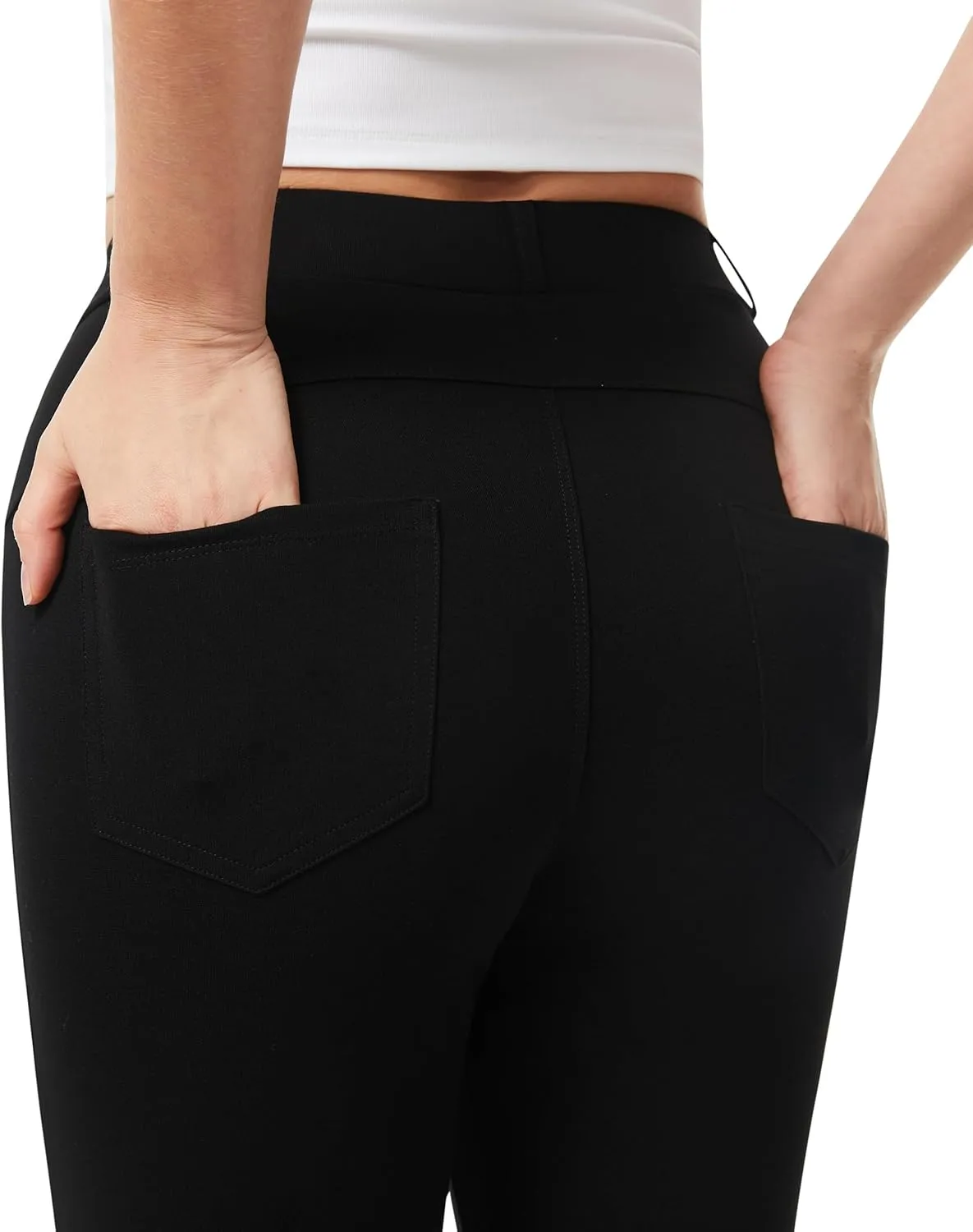 AFITNE Women's Yoga Dress Pants 2025 Spring Skinny Pull On Work Pants Stretchy Slim Fit Leg Office Casual Slacks