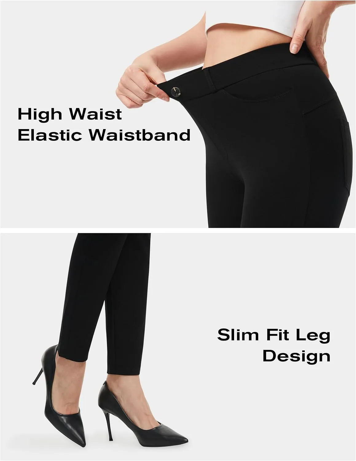 AFITNE Women's Yoga Dress Pants 2025 Spring Skinny Pull On Work Pants Stretchy Slim Fit Leg Office Casual Slacks