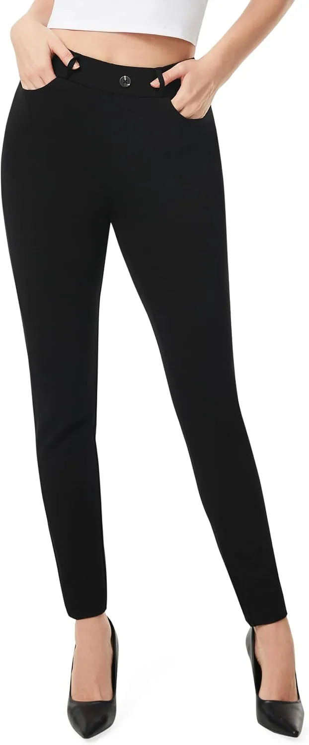AFITNE Women's Yoga Dress Pants 2025 Spring Skinny Pull On Work Pants Stretchy Slim Fit Leg Office Casual Slacks