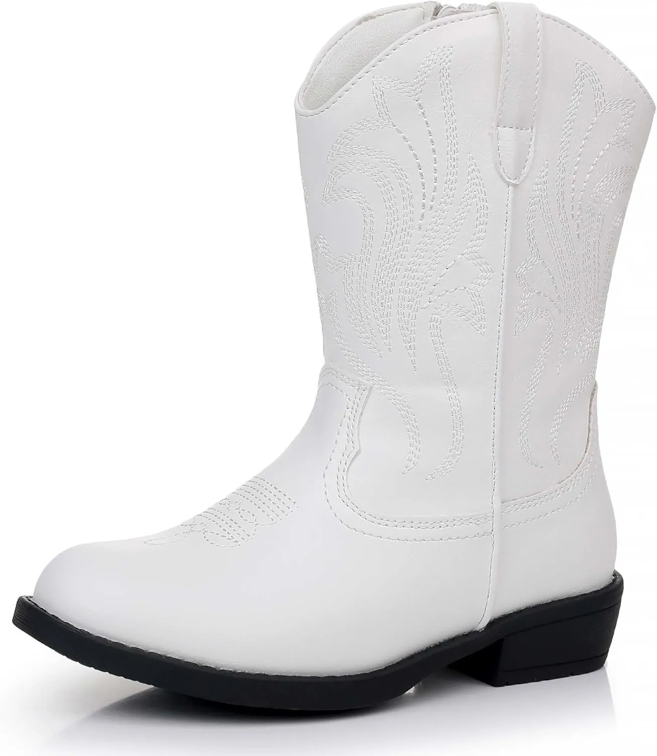 Ahannie Girls Cowboy Boots Western Cowgirl Boots for Girls with Side Zipper Boot for Toddler/Little Kid/Big Kid