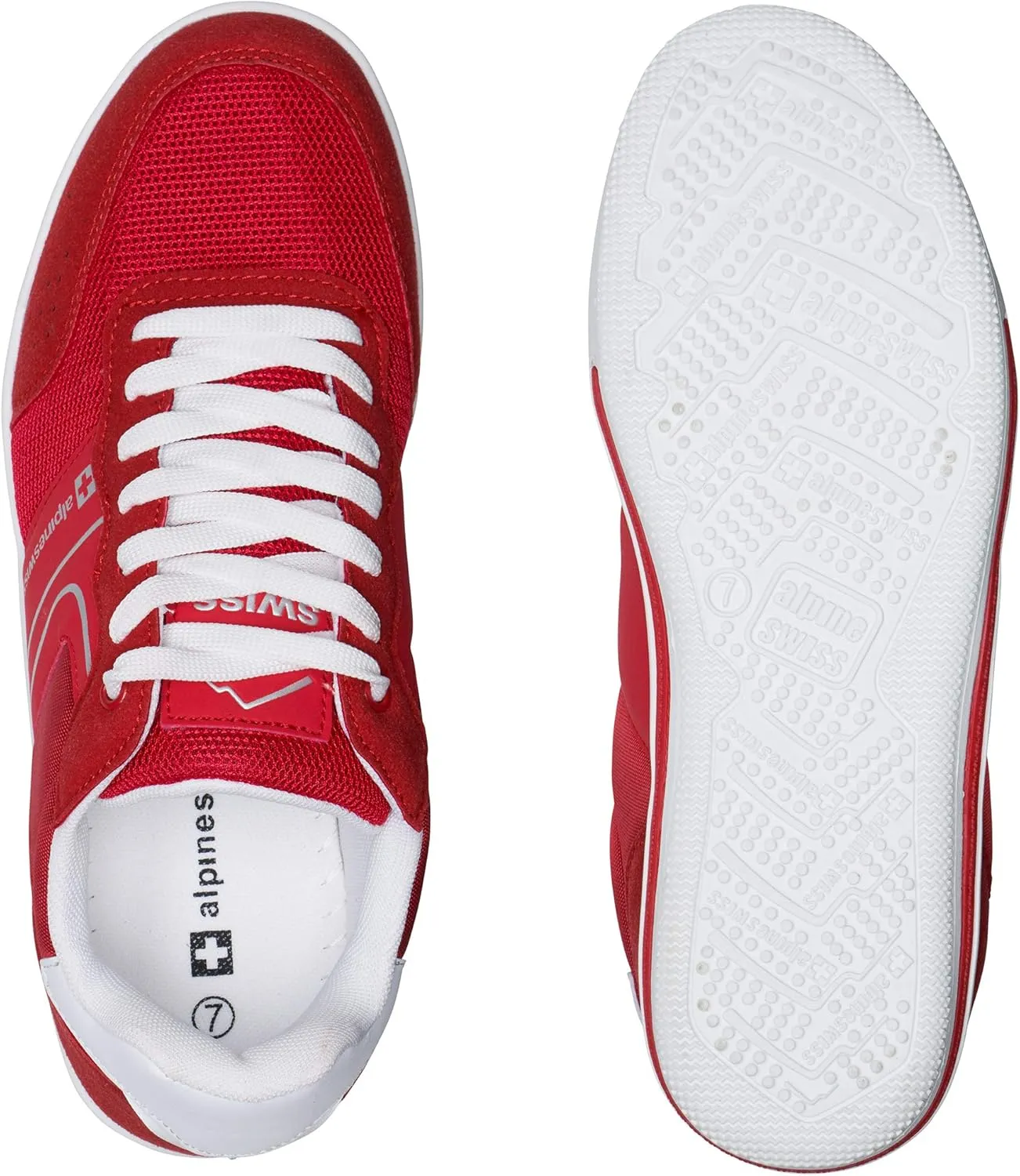 Alpine Swiss Liam Mens Fashion Sneakers Suede Trim Low Top Lace Up Tennis Shoes