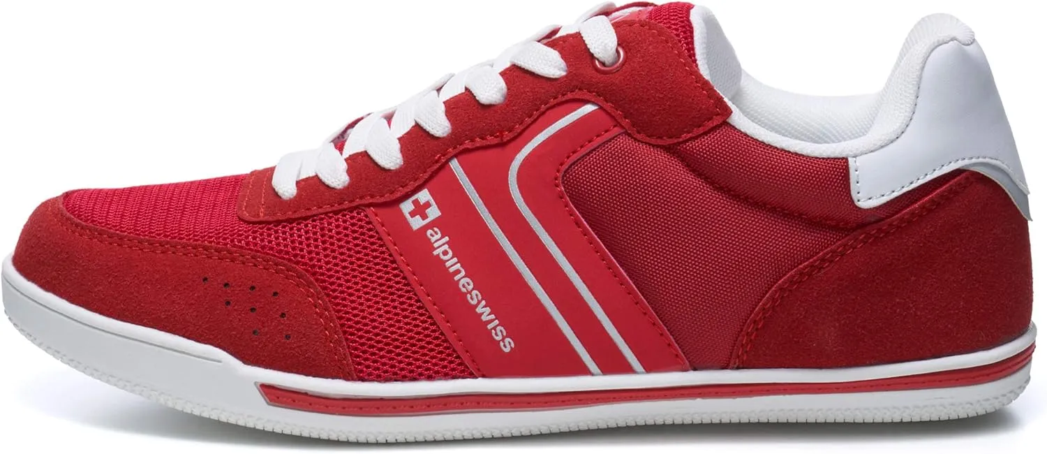 Alpine Swiss Liam Mens Fashion Sneakers Suede Trim Low Top Lace Up Tennis Shoes