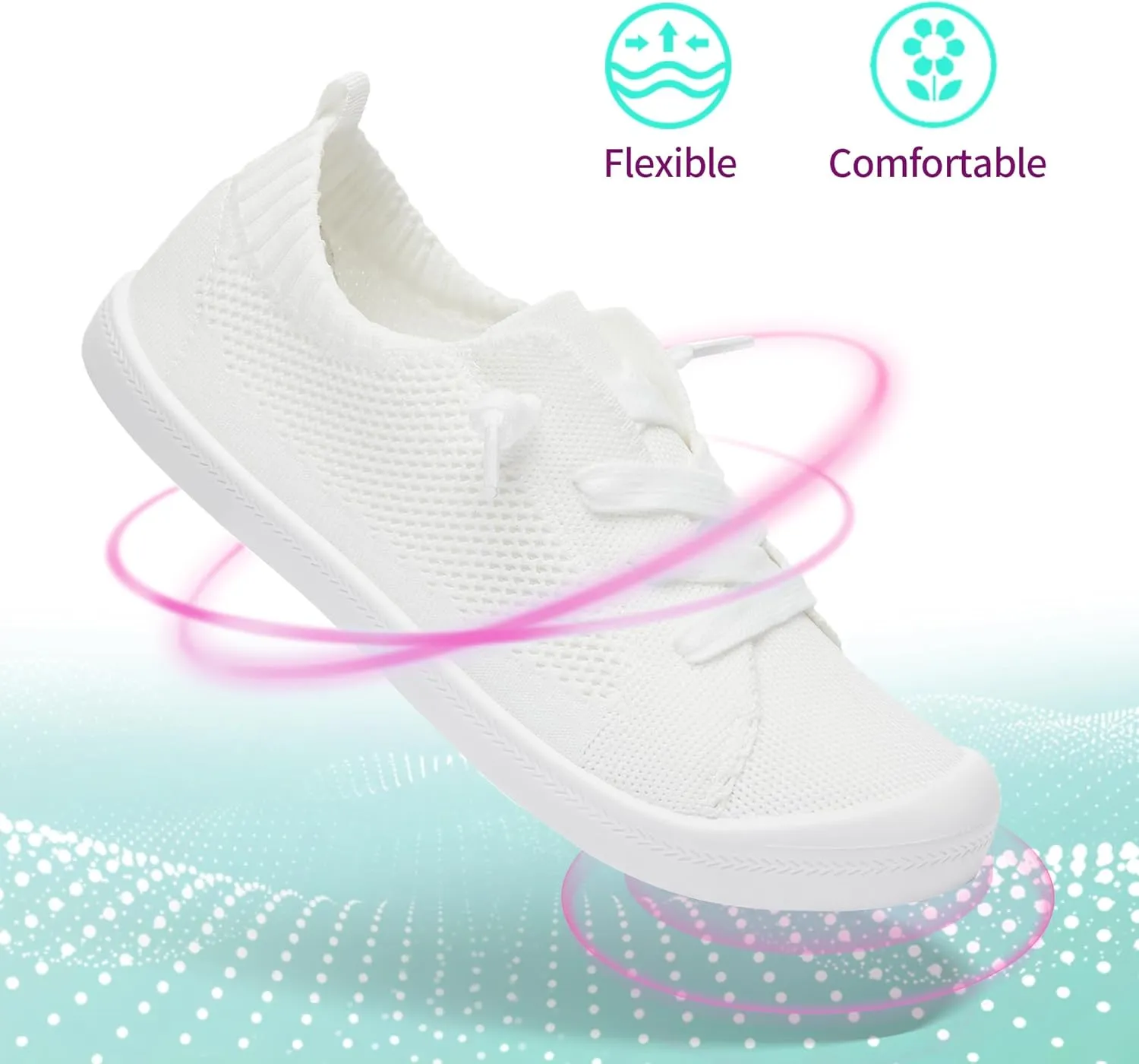 ALTOCIS Women's Knit Slip On Sneakers Ladies Elastic Low Top Flats Lightweight Breathe Mesh Fashion Sneakers Cute Flying Woven Loafers