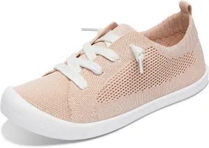 ALTOCIS Women's Knit Slip On Sneakers Ladies Elastic Low Top Flats Lightweight Breathe Mesh Fashion Sneakers Cute Flying Woven Loafers