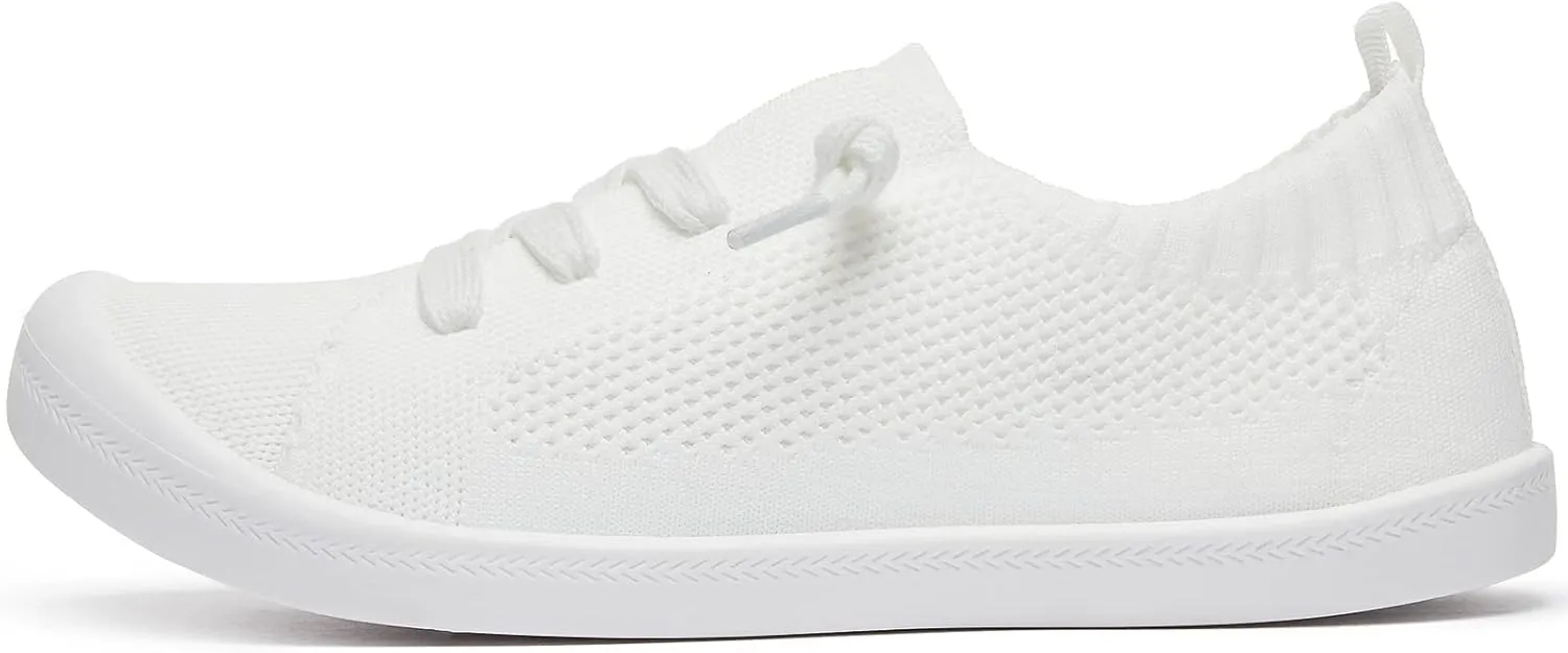ALTOCIS Women's Knit Slip On Sneakers Ladies Elastic Low Top Flats Lightweight Breathe Mesh Fashion Sneakers Cute Flying Woven Loafers