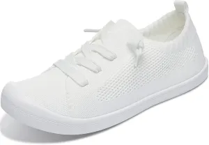 ALTOCIS Women's Knit Slip On Sneakers Ladies Elastic Low Top Flats Lightweight Breathe Mesh Fashion Sneakers Cute Flying Woven Loafers