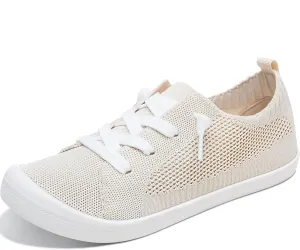 ALTOCIS Women's Knit Slip On Sneakers Ladies Elastic Low Top Flats Lightweight Breathe Mesh Fashion Sneakers Cute Flying Woven Loafers