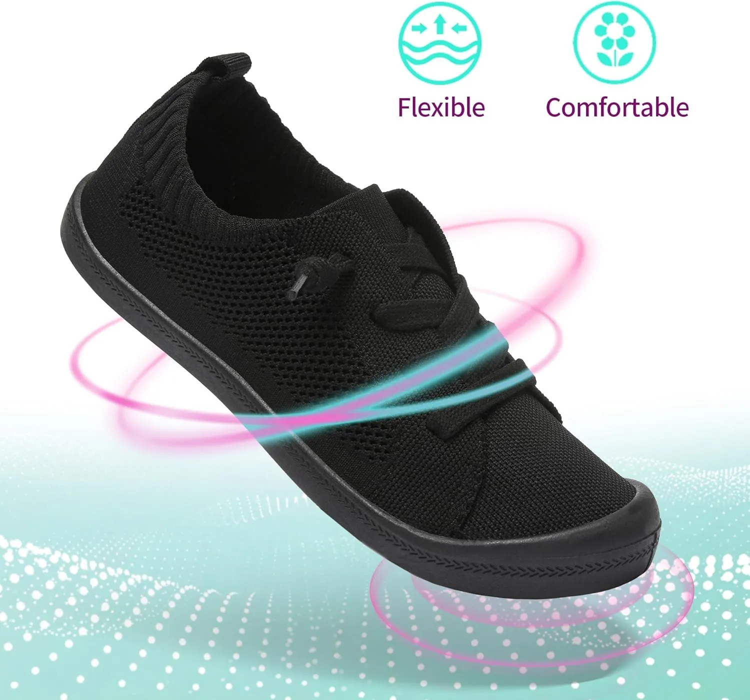 ALTOCIS Women's Knit Slip On Sneakers Ladies Elastic Low Top Flats Lightweight Breathe Mesh Fashion Sneakers Cute Flying Woven Loafers