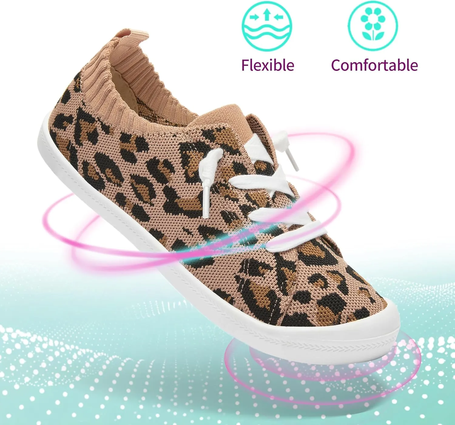 ALTOCIS Women's Knit Slip On Sneakers Ladies Elastic Low Top Flats Lightweight Breathe Mesh Fashion Sneakers Cute Flying Woven Loafers
