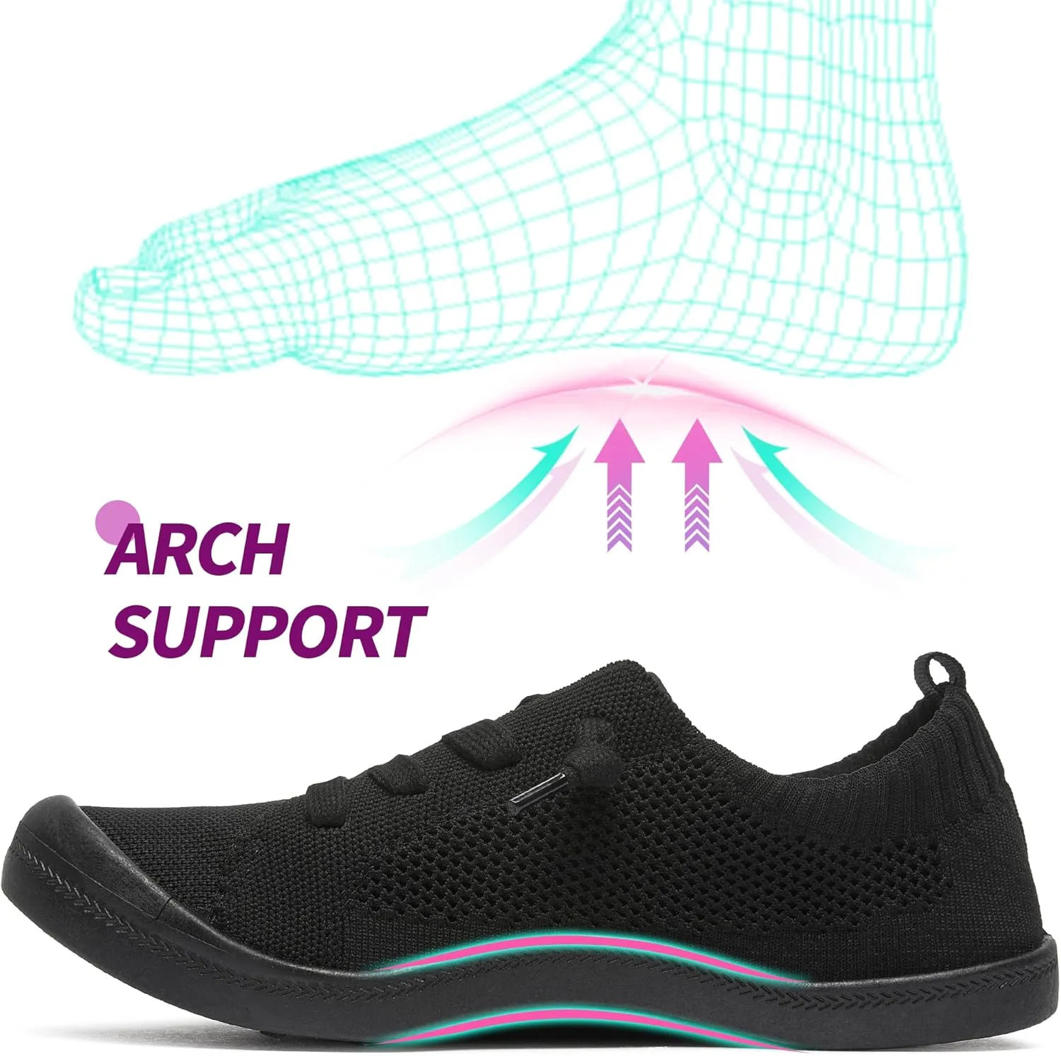 ALTOCIS Women's Knit Slip On Sneakers Ladies Elastic Low Top Flats Lightweight Breathe Mesh Fashion Sneakers Cute Flying Woven Loafers