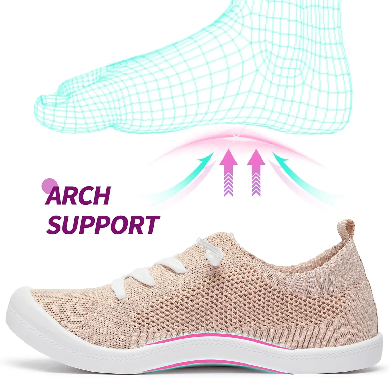 ALTOCIS Women's Knit Slip On Sneakers Ladies Elastic Low Top Flats Lightweight Breathe Mesh Fashion Sneakers Cute Flying Woven Loafers