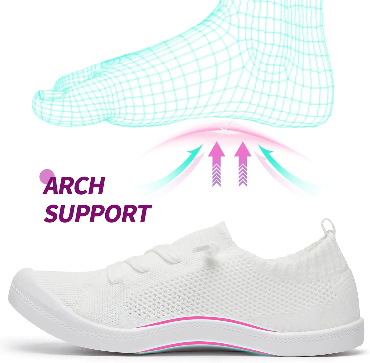 ALTOCIS Women's Knit Slip On Sneakers Ladies Elastic Low Top Flats Lightweight Breathe Mesh Fashion Sneakers Cute Flying Woven Loafers