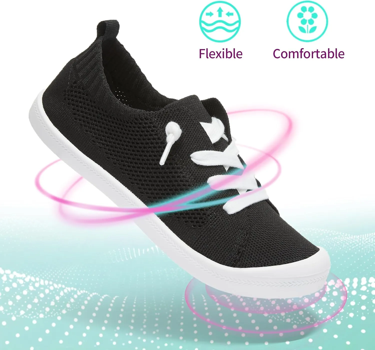 ALTOCIS Women's Knit Slip On Sneakers Ladies Elastic Low Top Flats Lightweight Breathe Mesh Fashion Sneakers Cute Flying Woven Loafers
