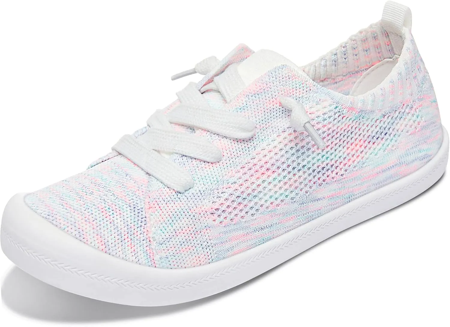 ALTOCIS Women's Knit Slip On Sneakers Ladies Elastic Low Top Flats Lightweight Breathe Mesh Fashion Sneakers Cute Flying Woven Loafers
