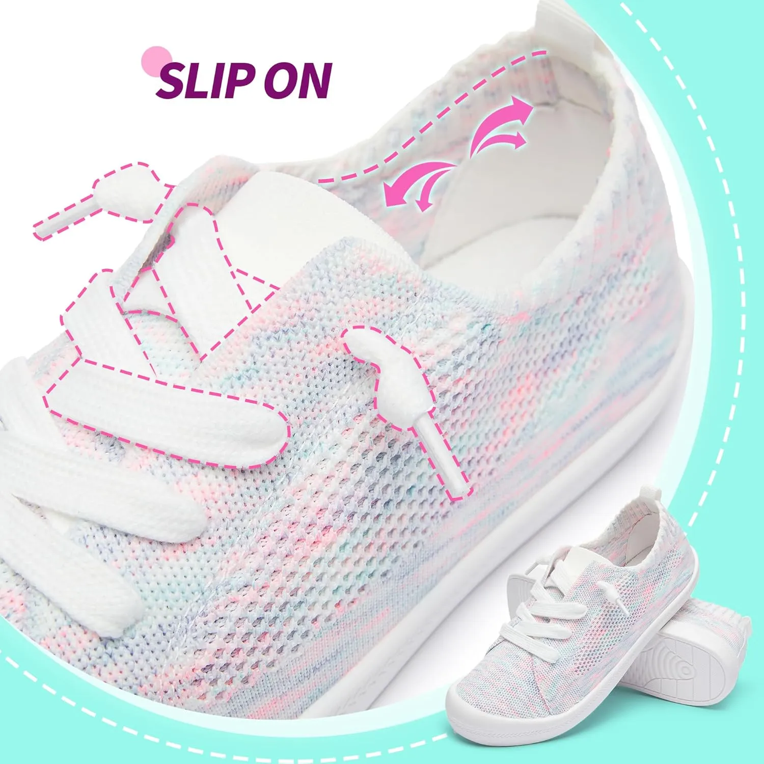 ALTOCIS Women's Knit Slip On Sneakers Ladies Elastic Low Top Flats Lightweight Breathe Mesh Fashion Sneakers Cute Flying Woven Loafers