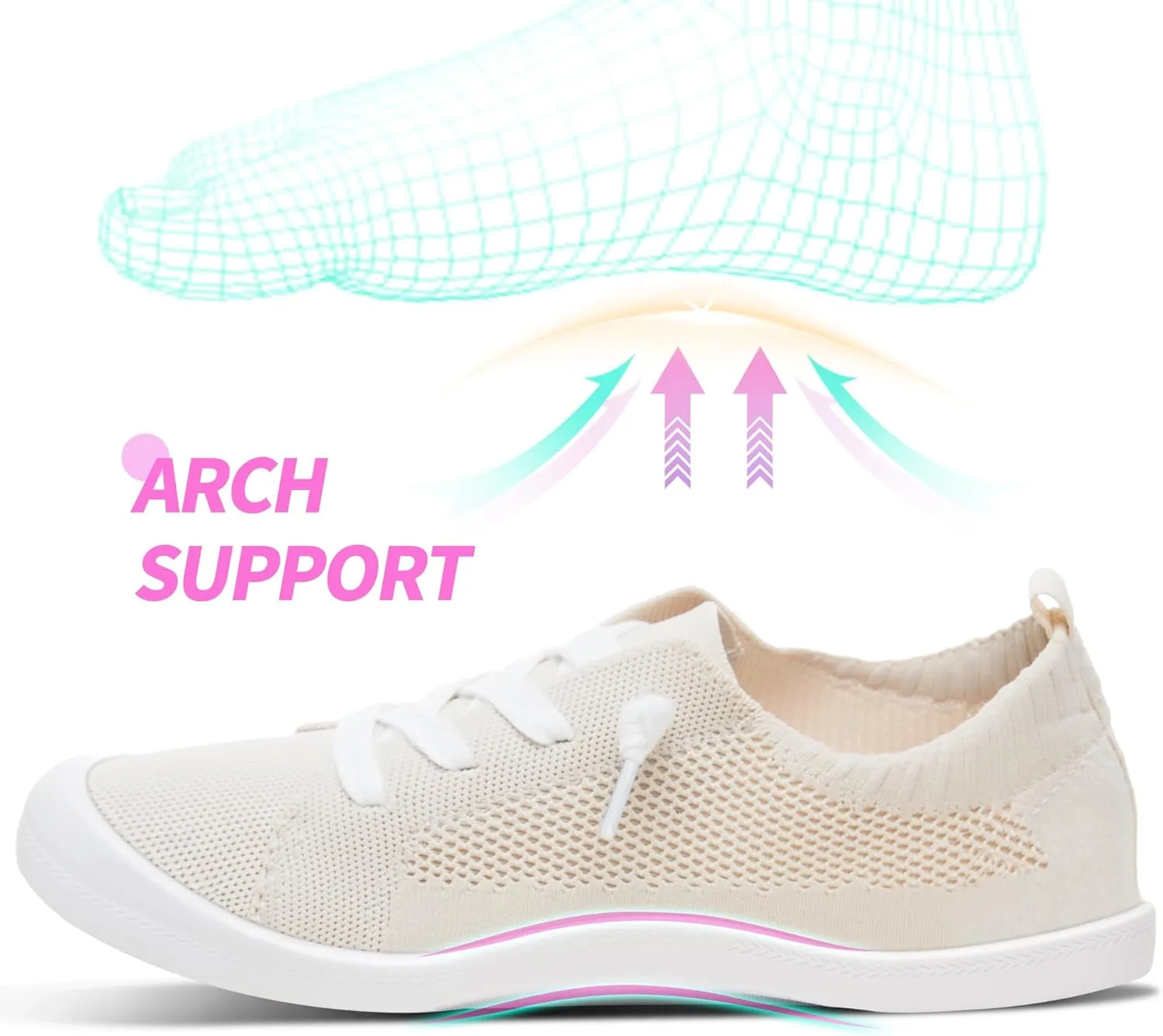 ALTOCIS Women's Knit Slip On Sneakers Ladies Elastic Low Top Flats Lightweight Breathe Mesh Fashion Sneakers Cute Flying Woven Loafers