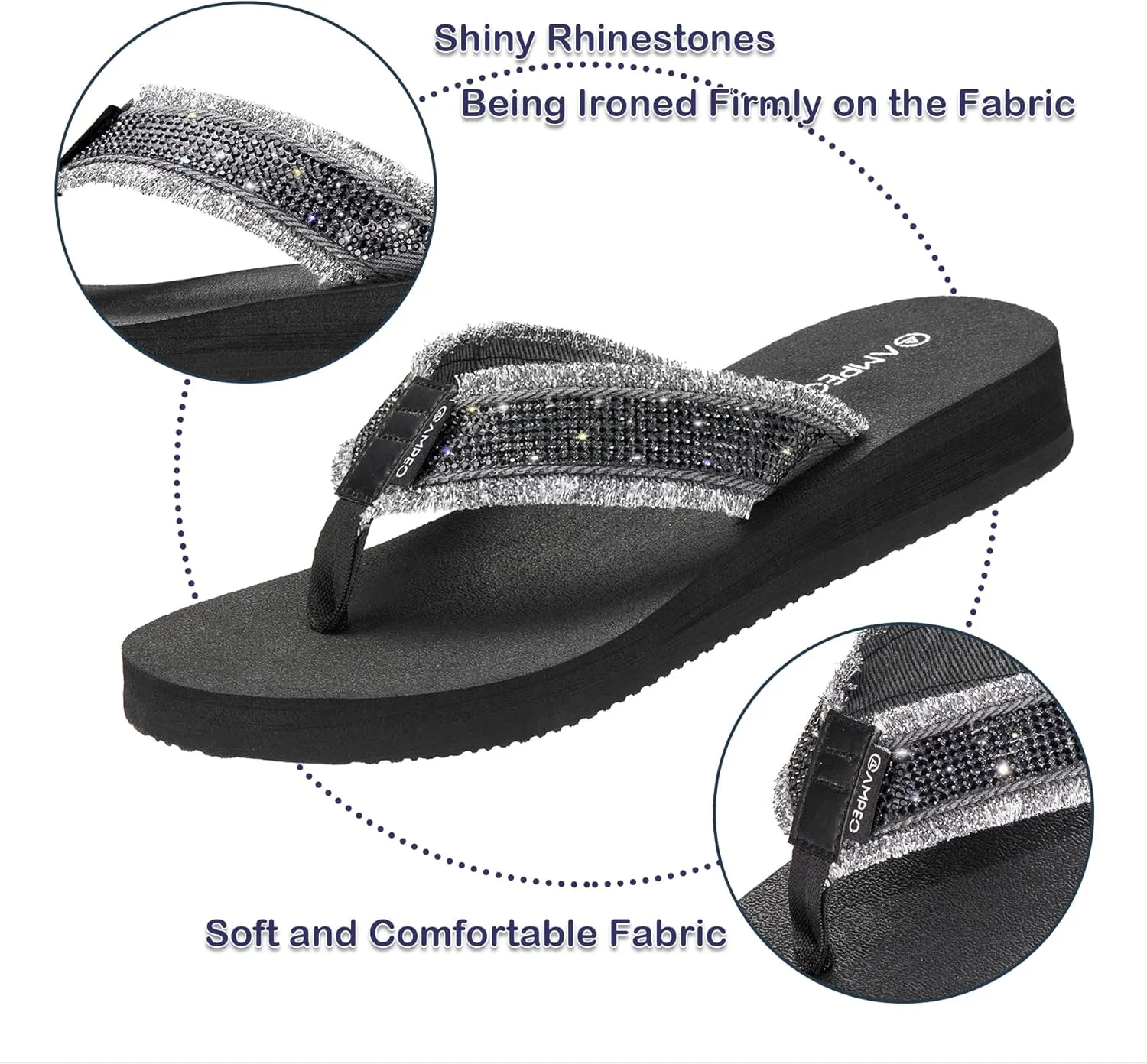 Ampeo Women's Arch Support Flip Flops Comfortable Casual Summer Beach Thong Sandals
