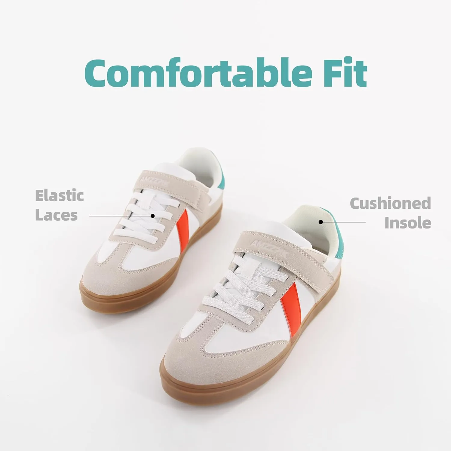 AMZZPIK Arveno Boys Girls Casual Shoes Comfortable Walking Zero Drop Skateboard Sneakers for Little Kid Big Kid