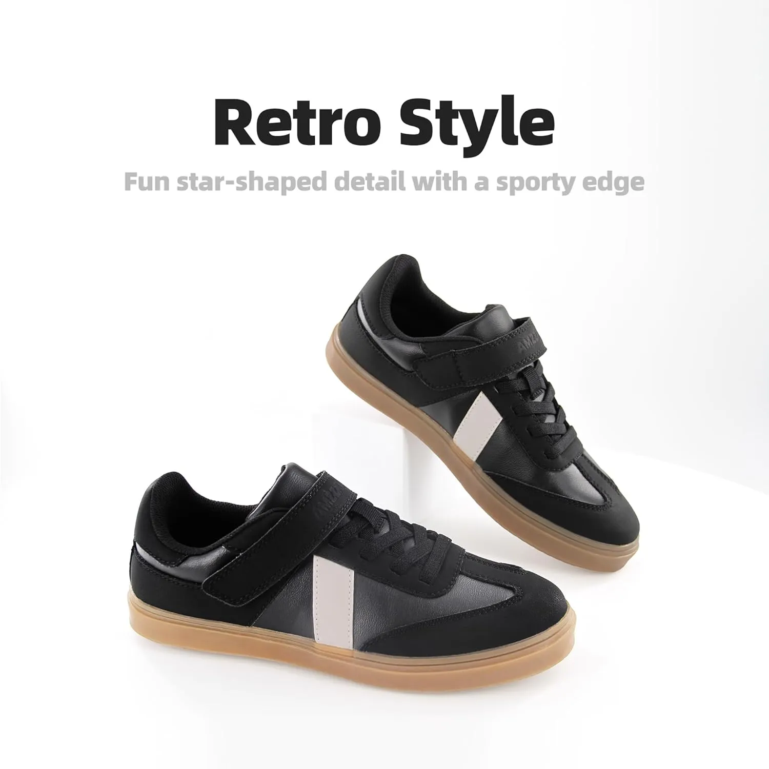 AMZZPIK Arveno Boys Girls Casual Shoes Comfortable Walking Zero Drop Skateboard Sneakers for Little Kid Big Kid