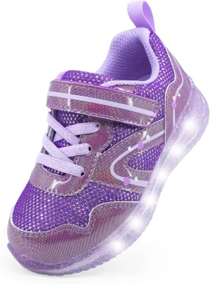 AMZZPIK Light Up Shoes for Boys Girls Toddler LED Flashing Sneakers Breathable Sport Walking Shoes for Kids
