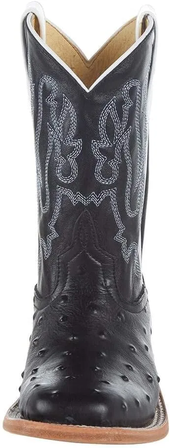 Anderson Bean Kid's Black Impostrich Goat Top Cowboy Boot