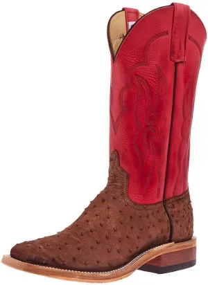 Anderson Bean Men's Ride Ready Kango Tobaco Suede Full Quill Ostrich Vamp 13in Red Waxy Kansas Top