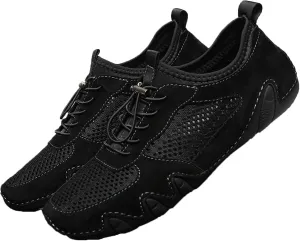 AngryMonkey Outdoor Mesh Trail Shoes for Hiking & Walking Women's Summer Breathable Italian Handmade Suede Sports Shoes Slip On Soft Plus Size Sneakers