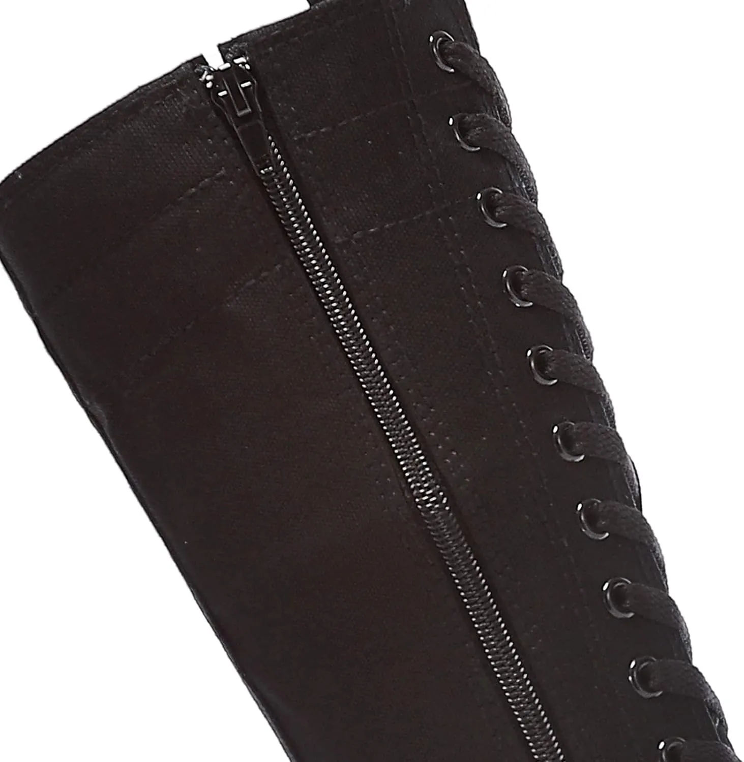 ANUFER Women Fashion Canvas Dance Boots Knee High Bicycling Boots Girls Fancy School Shoes