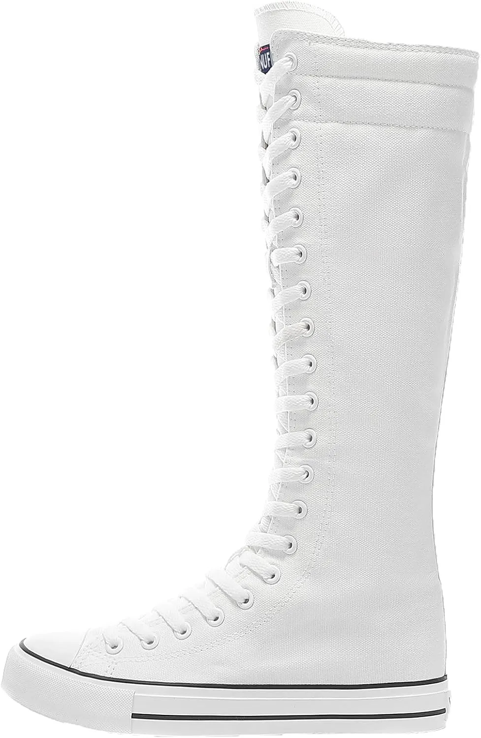 ANUFER Women Fashion Canvas Dance Boots Knee High Bicycling Boots Girls Fancy School Shoes