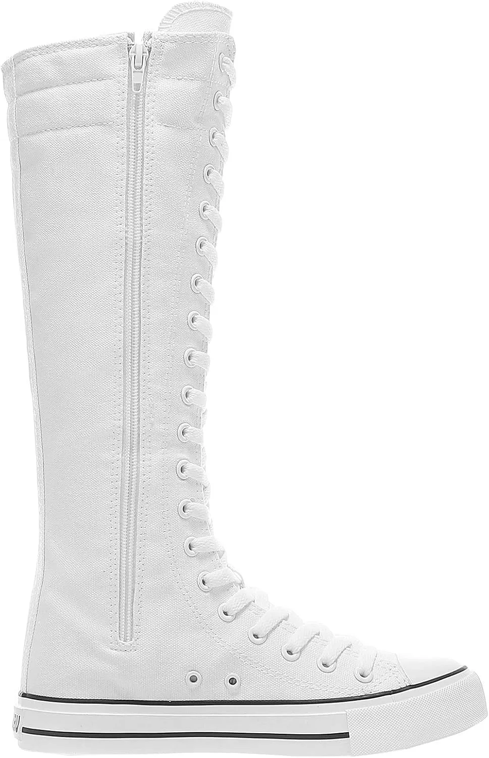 ANUFER Women Fashion Canvas Dance Boots Knee High Bicycling Boots Girls Fancy School Shoes