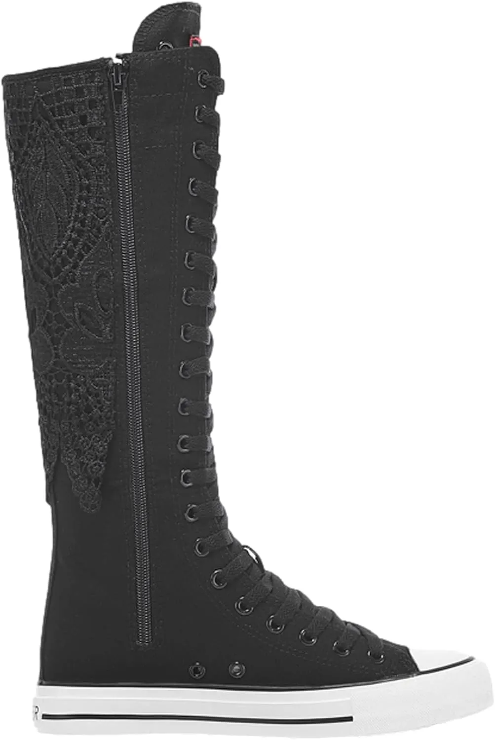 ANUFER Women Fashion Canvas Dance Boots Knee High Bicycling Boots Girls Fancy School Shoes