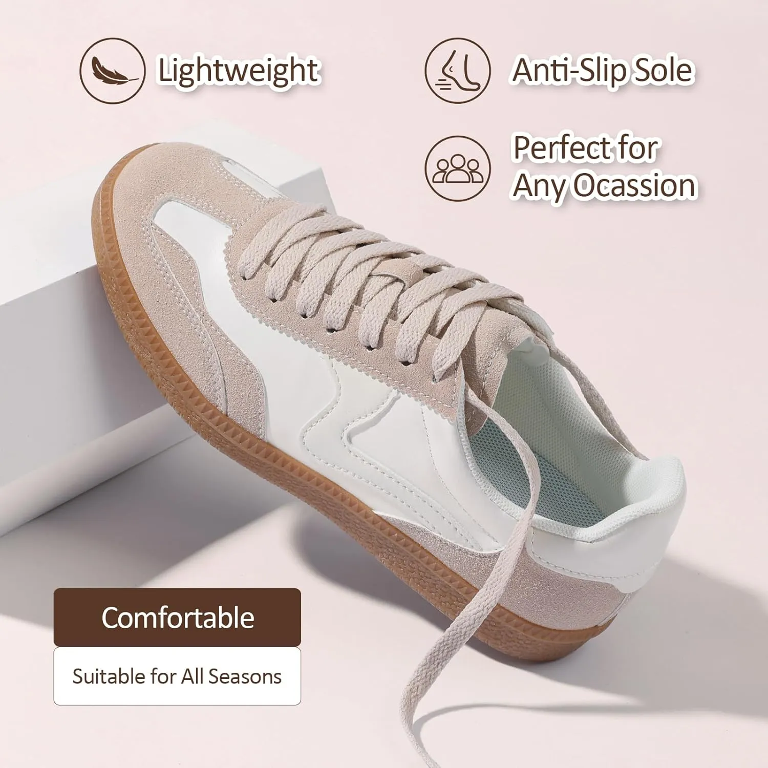AOSPHIRAYLIAN Sneakers for Women Comfortable Casual Walking Tennis Shoes Slip-On & Lace-Up Women's Fashion Sneakers Trendy Women's Footwear