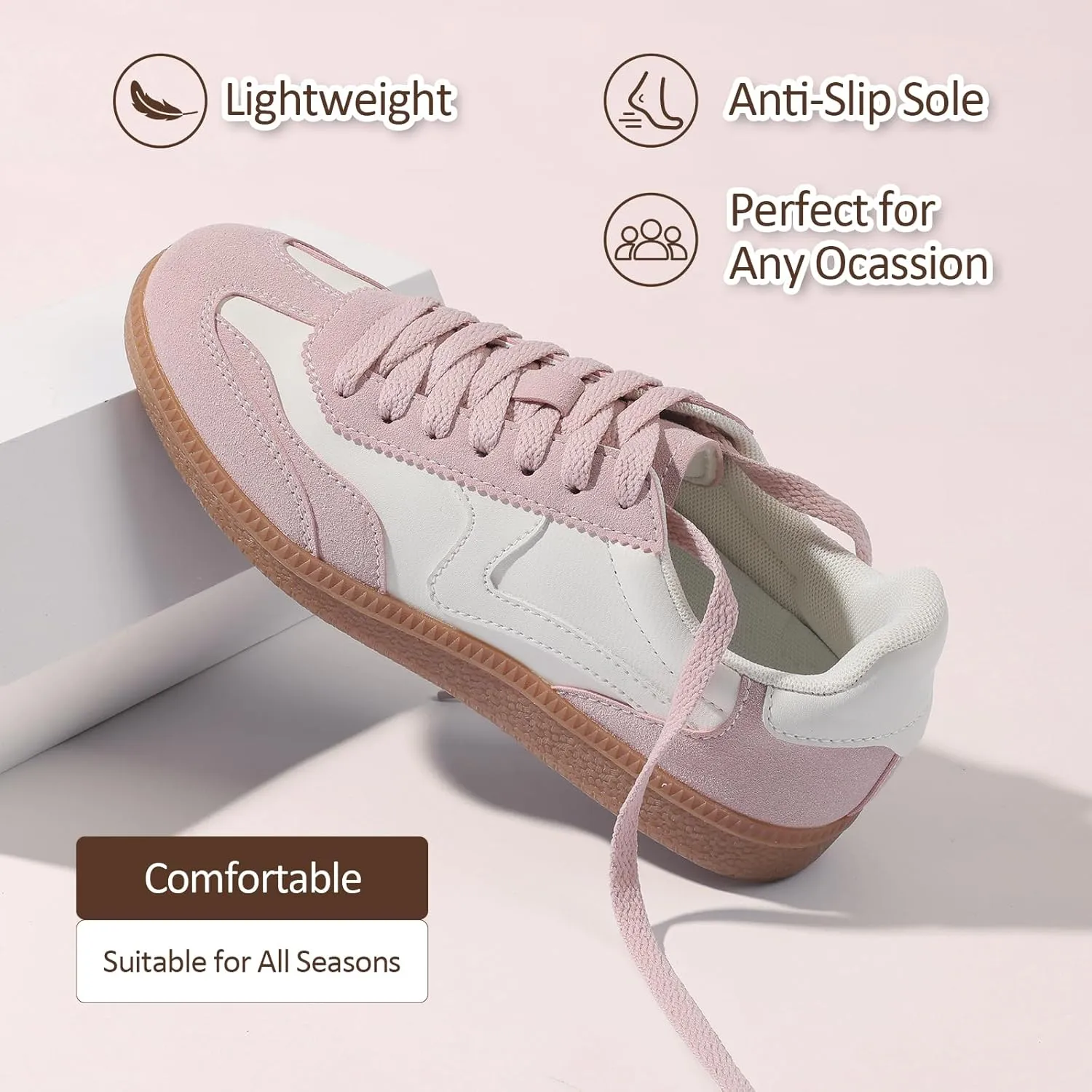 AOSPHIRAYLIAN Sneakers for Women Comfortable Casual Walking Tennis Shoes Slip-On & Lace-Up Women's Fashion Sneakers Trendy Women's Footwear