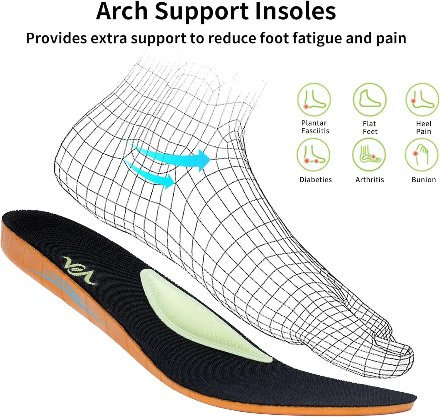 AOV Women Arch Support Walking Shoes Orthotic Tennis Sneakers for Plantar Fasciitis Air Athletic Running Shoes