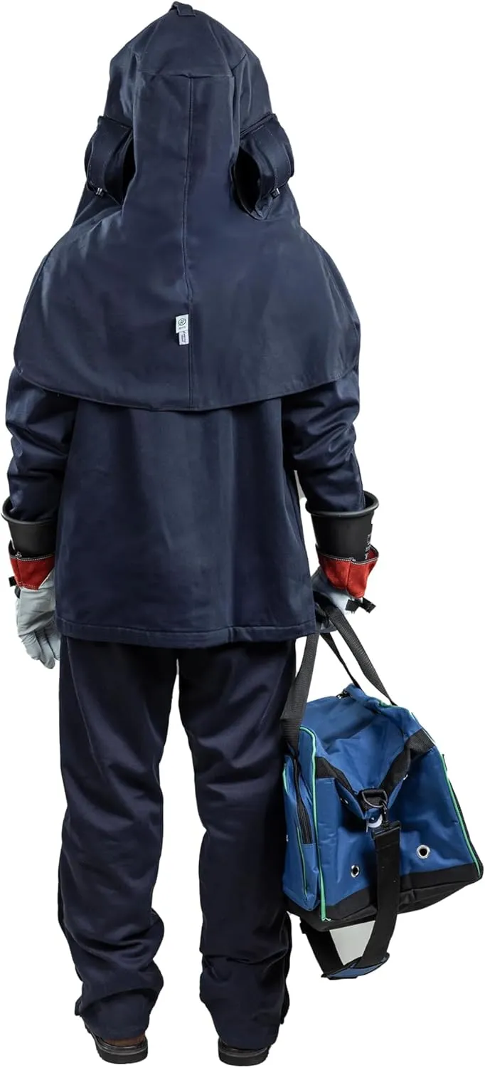 ArcGuard, CAT 4, 40 Cal Arc Flash Kit with FR Short Coat and Bib Overall, Standard Hood, Safety Glasses, and Gear Bag