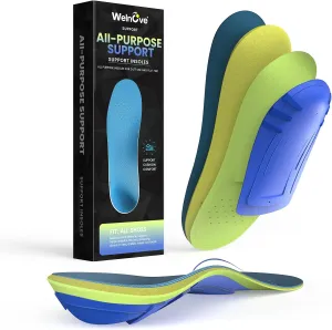 Arch Support Work Comfort Insoles - Welnove Orthotic Inserts 24-Hour/7-Day Foot Pain Relief, All-Purpose Cushion for Plantar Fasciitis, Flat Feet, Standing All Day, Fit Most Shoes, Women & Men (M)