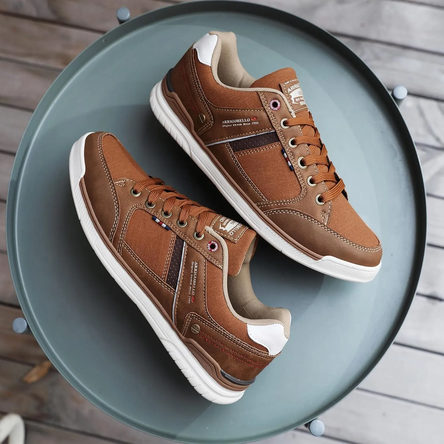 ARRIGO BELLO Mens Casual Shoes Fashion Sneakers Breathable Comfort Classic Lace-Up Low Top Walking Shoes
