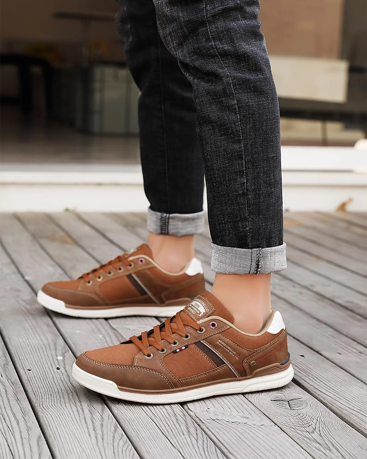 ARRIGO BELLO Mens Casual Shoes Fashion Sneakers Breathable Comfort Classic Lace-Up Low Top Walking Shoes