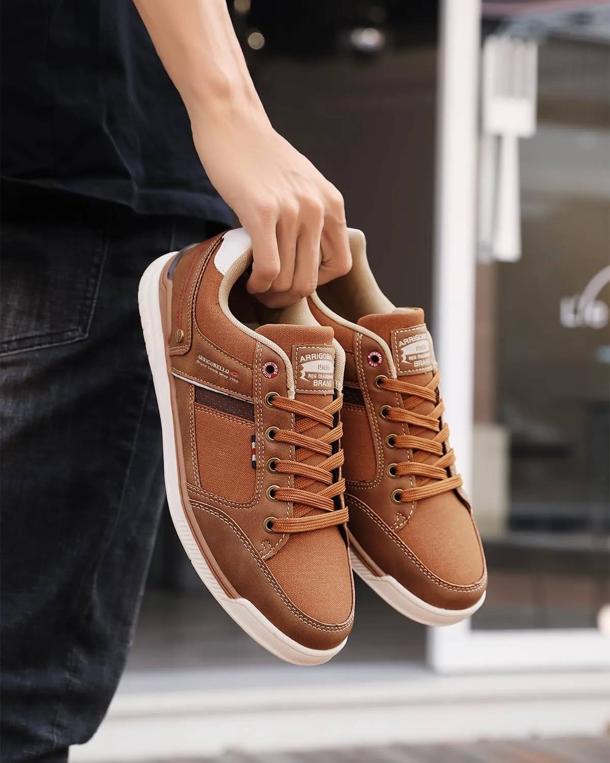 ARRIGO BELLO Mens Casual Shoes Fashion Sneakers Breathable Comfort Classic Lace-Up Low Top Walking Shoes