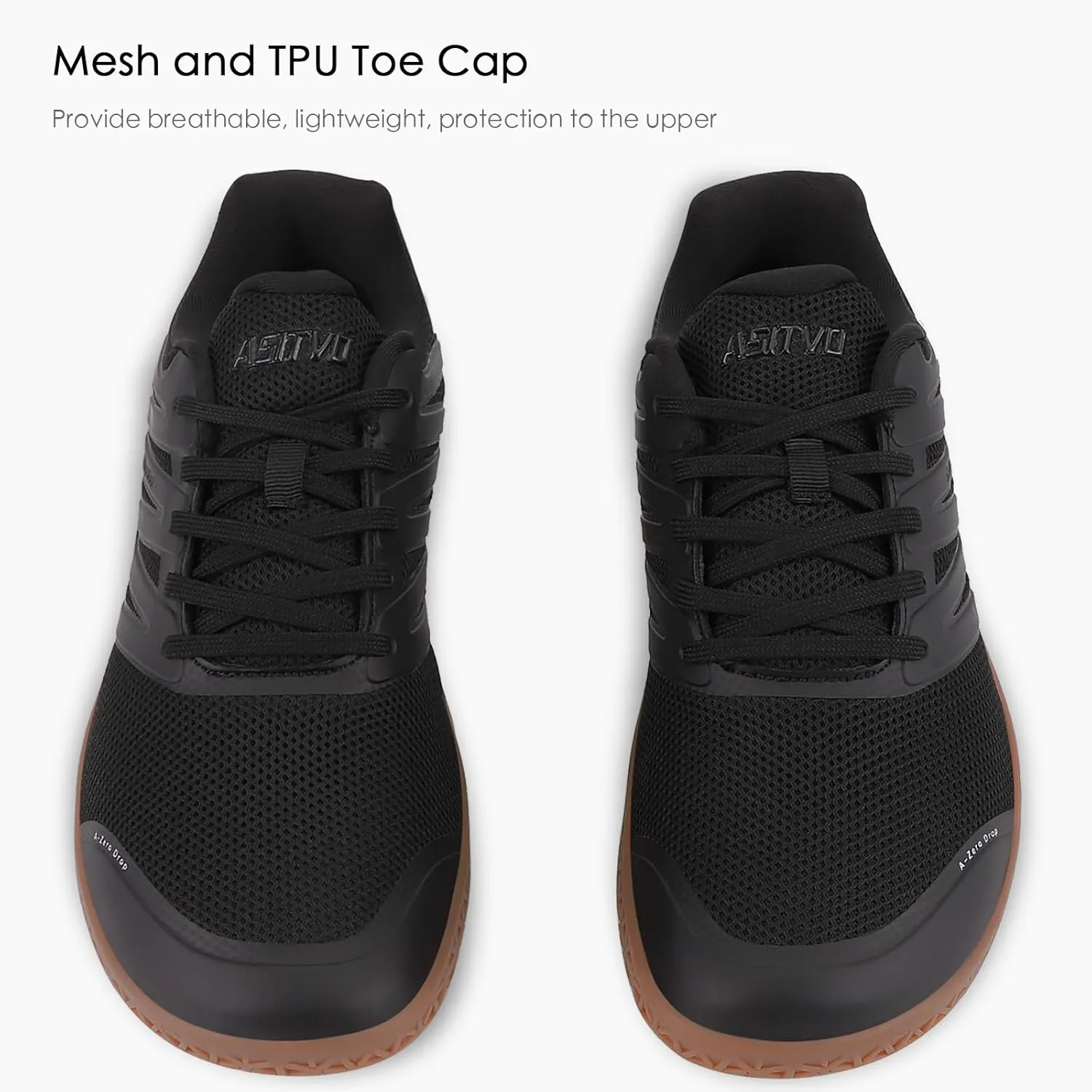 ASITVO Wide Men's Barefoot Zero Drop Sole Minimalist Width Toe Box Walking Shoes Sneakers TPU Toe No-Sew Upper